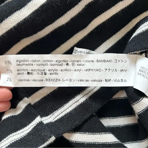 Zara Sweater Dress Striped Long Sleeves Black and White Size Small - Picture 10 of 15